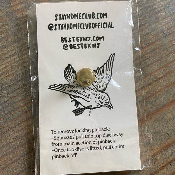 Stay Home Club Best Ex Collab Lapel Pin Bad Love Gold SHC SAHC - Picture 2 of 2